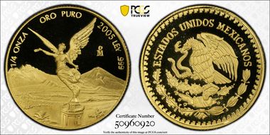 2005-Mo 1/4 oz Libertad Gold PR70DCAM