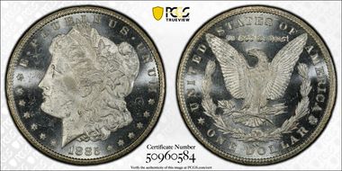 1885-CC $1 MS63+ PL