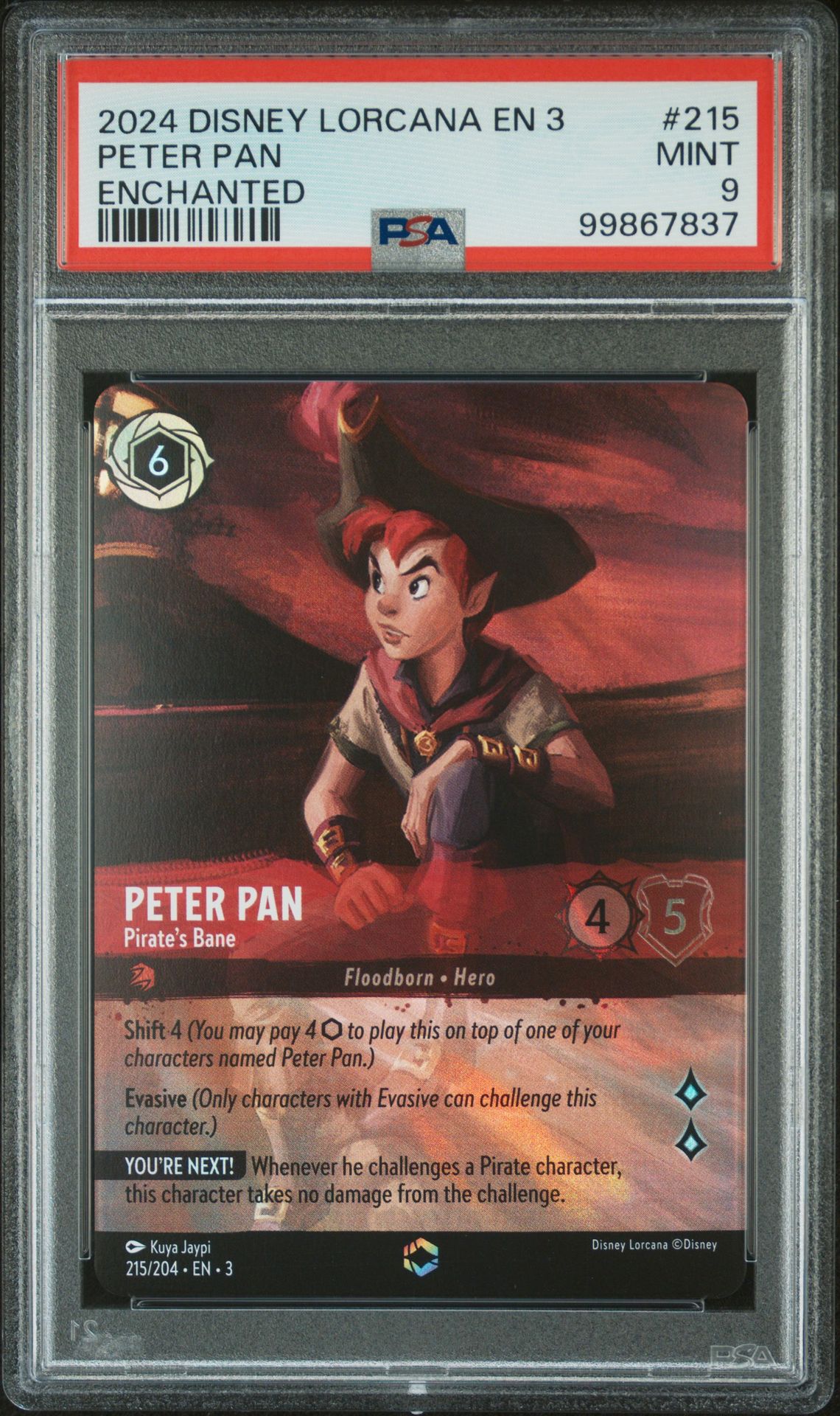 2024 Disney DISNEY LORCANA EN 3-INTO THE INKLANDS ENCHANTED #215 Peter Pan front