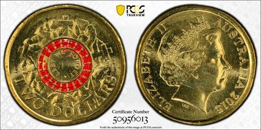 2015 $2 Lest We Forget Colorized MS66
