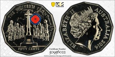 2014 50C Western Front Colorized MS68