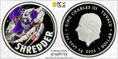 2024-P $1 Shredder - Colorized Teenage Mutant Ninja Turtles PR69DCAM