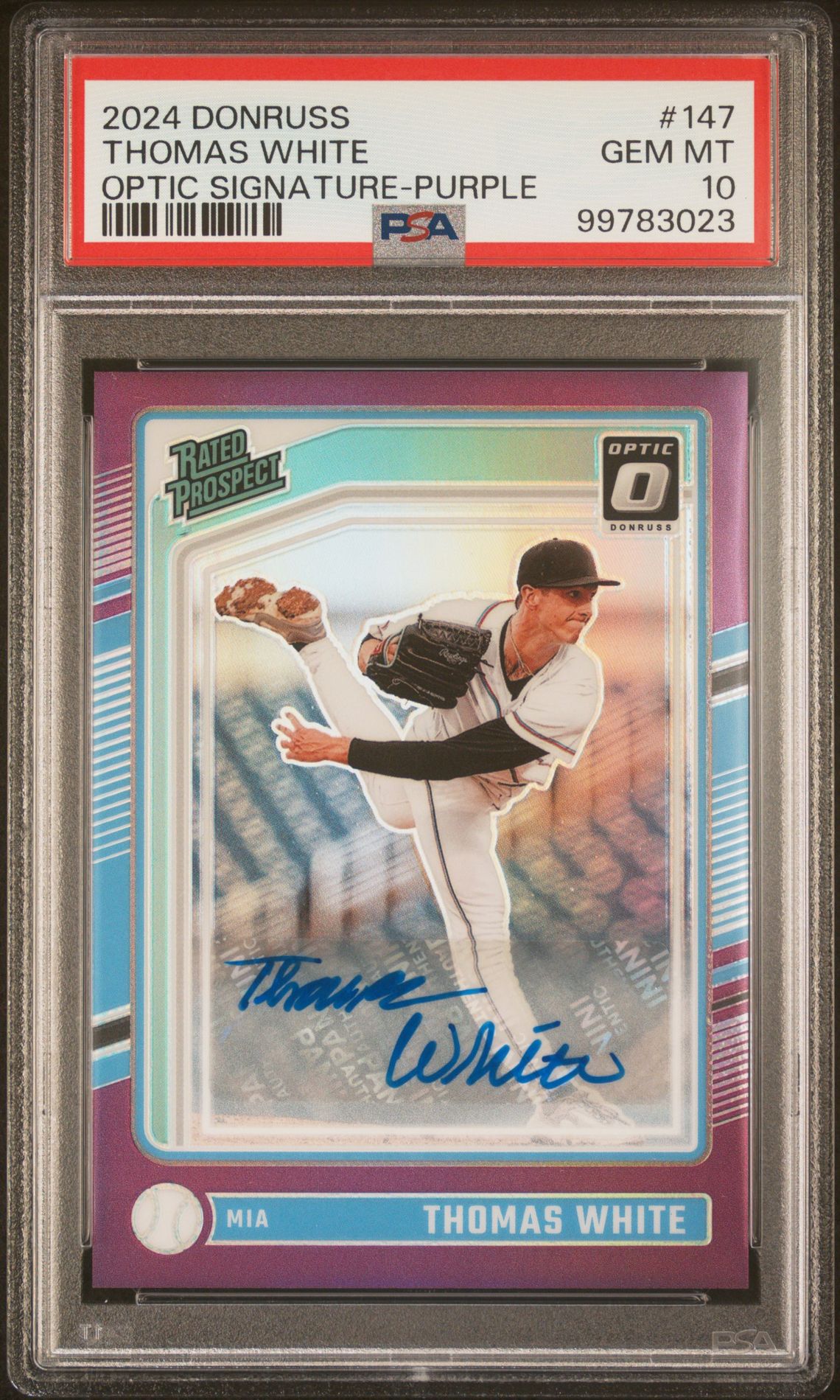 2024 Panini PANINI DONRUSS OPTIC SIGNATURE-PURPLE #147 Thomas White front