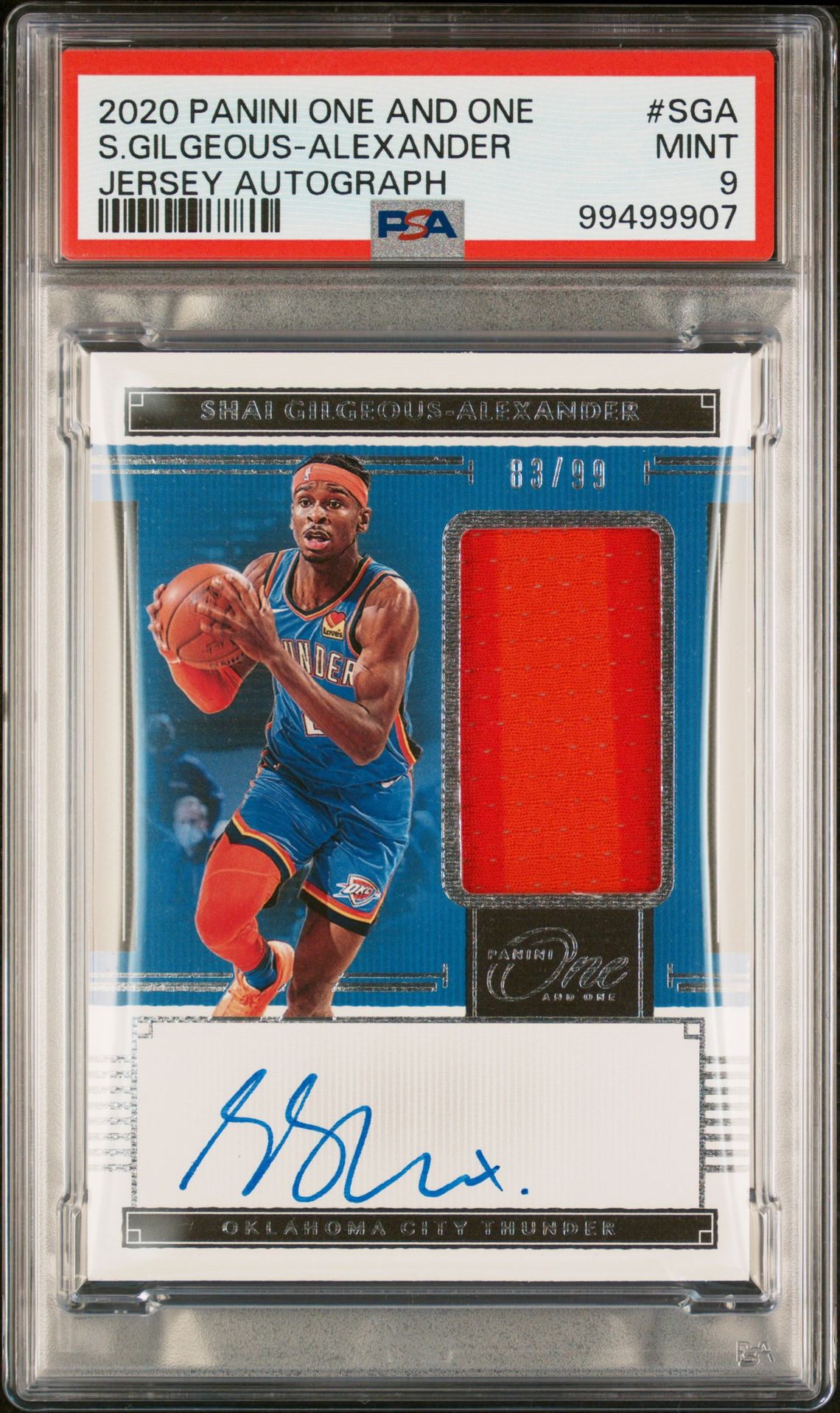 2020 Panini PANINI ONE AND ONE JERSEY AUTOGRAPHS #SGA S.Gilgeous-Alexander front