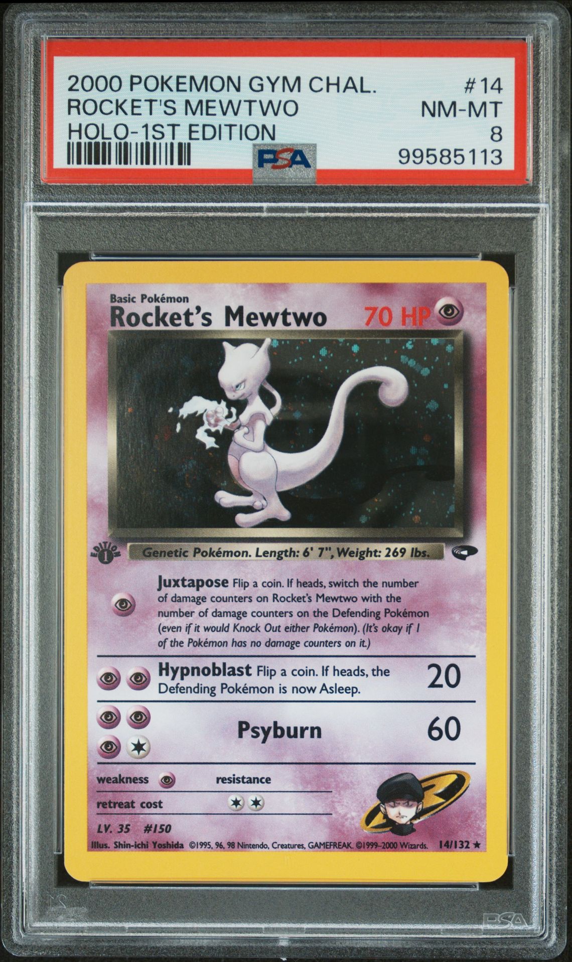 2000 Pokemon POKEMON GYM CHALLENGE HOLO #14 Rocket's Mewtwo front