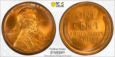 1941-D 1C MS67+ RD