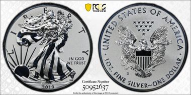 2019-S $1 Silver Eagle Enhanced Rev PR PR70