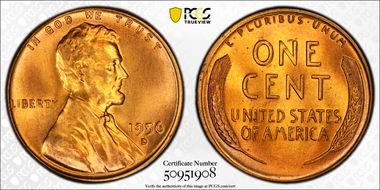 1956-D 1C MS67+ RD
