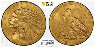 1915 $5 MS64