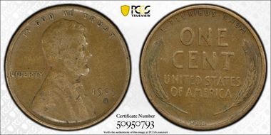 1909-S VDB 1C VF25BN