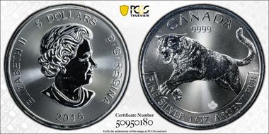 2016 $5 Cougar MS68