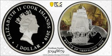 2010-P $1 Battle of Trafalgar Colorized PR70DCAM
