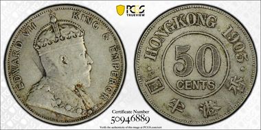 1905 50C KM-15  Ag XF40