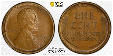 1909-S VDB 1C AU58+ BN