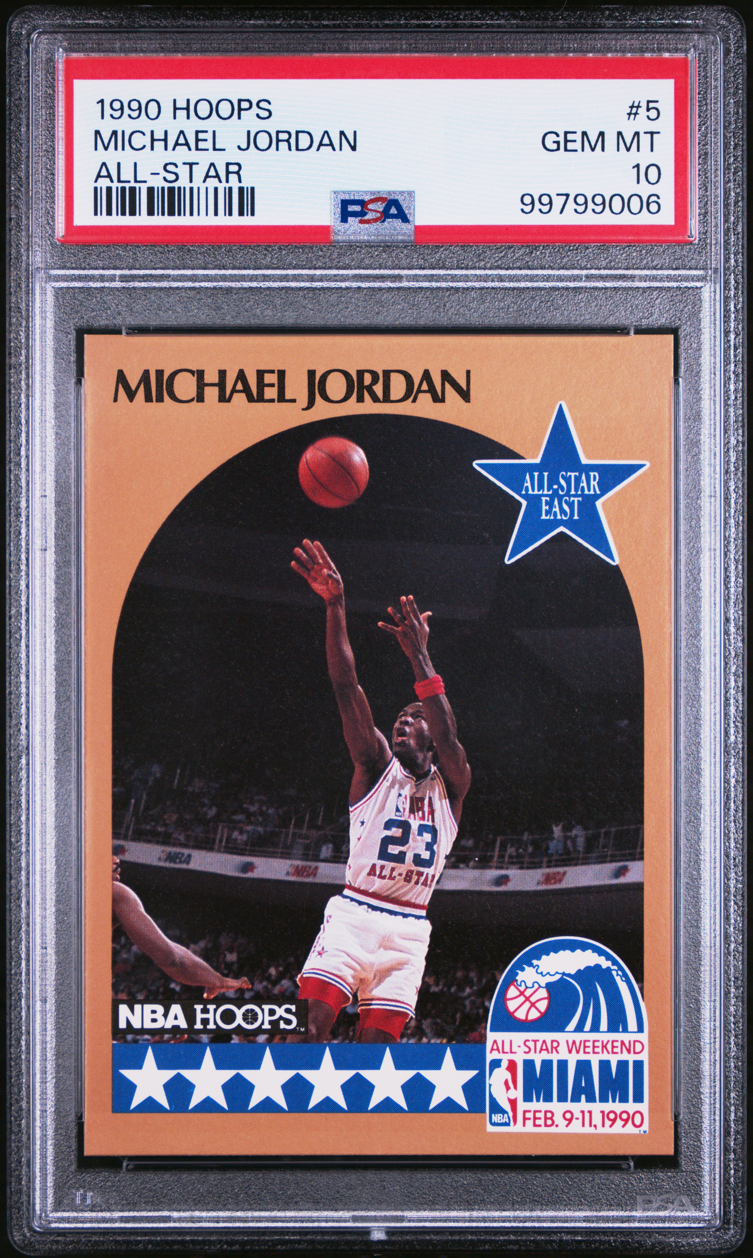 1990 Hoops Michael Jordan #5 (All-Star) Gem Mt 10 front