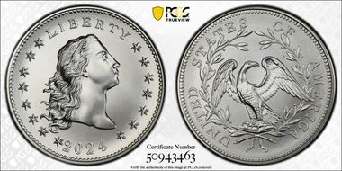 2024 Medal Flowing Hair Ag 230th Anniversary First Strike MS70