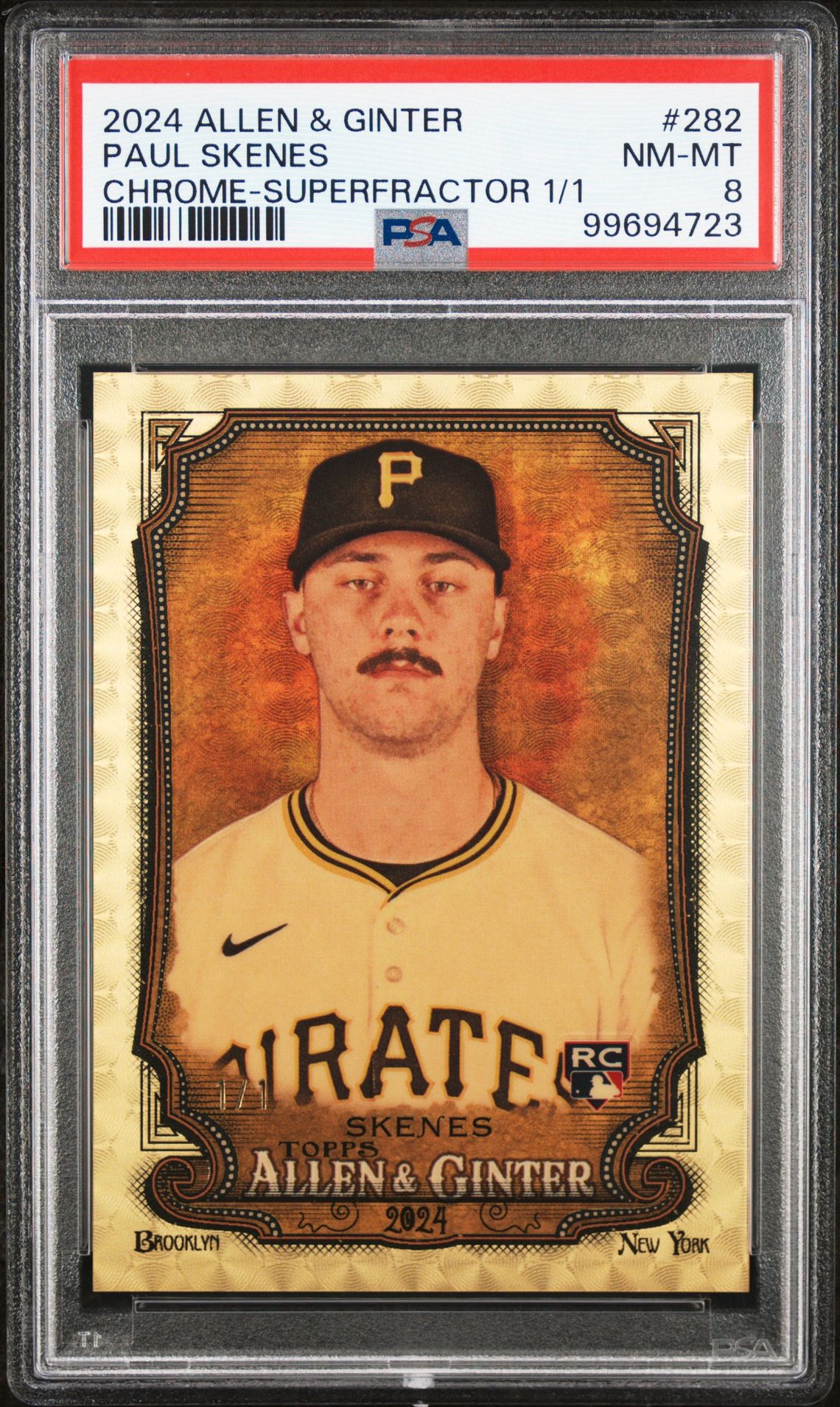2024 Topps TOPPS ALLEN & GINTER CHROME-SUPERFRACTOR 1/1 #282 Paul Skenes front