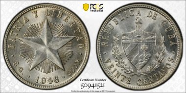 1948 20C KM-13.2  Ag MS62