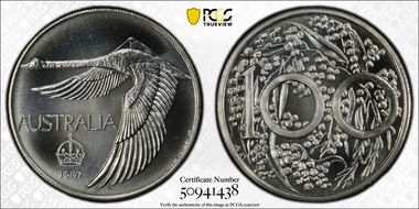1967 $1 X-M2 Reeded Edge MS67