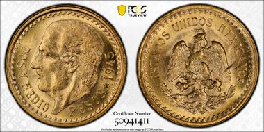 1945 2 1/2 P KM-463  Au MS65