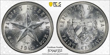 1949 20C KM-13.2  Ag MS65