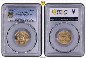 1916-T 15 Rup KM-16.2 Au MS63