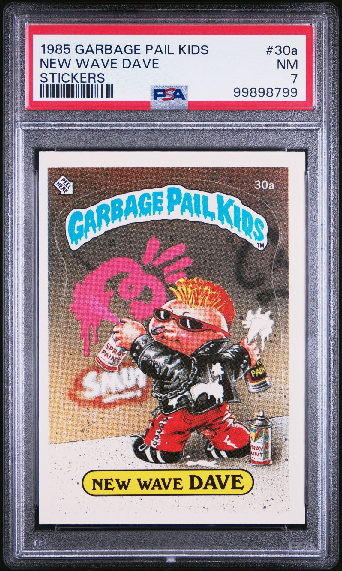 1985 Topps GARBAGE PAIL KIDS STICKERS Wave #30A New Wave Dave front