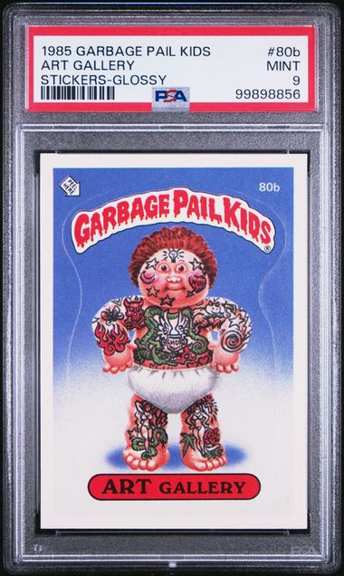 1985 Garbage Pail Kids GARBAGE PAIL KIDS STICKERS GLOSSY #80B Art Gallery front