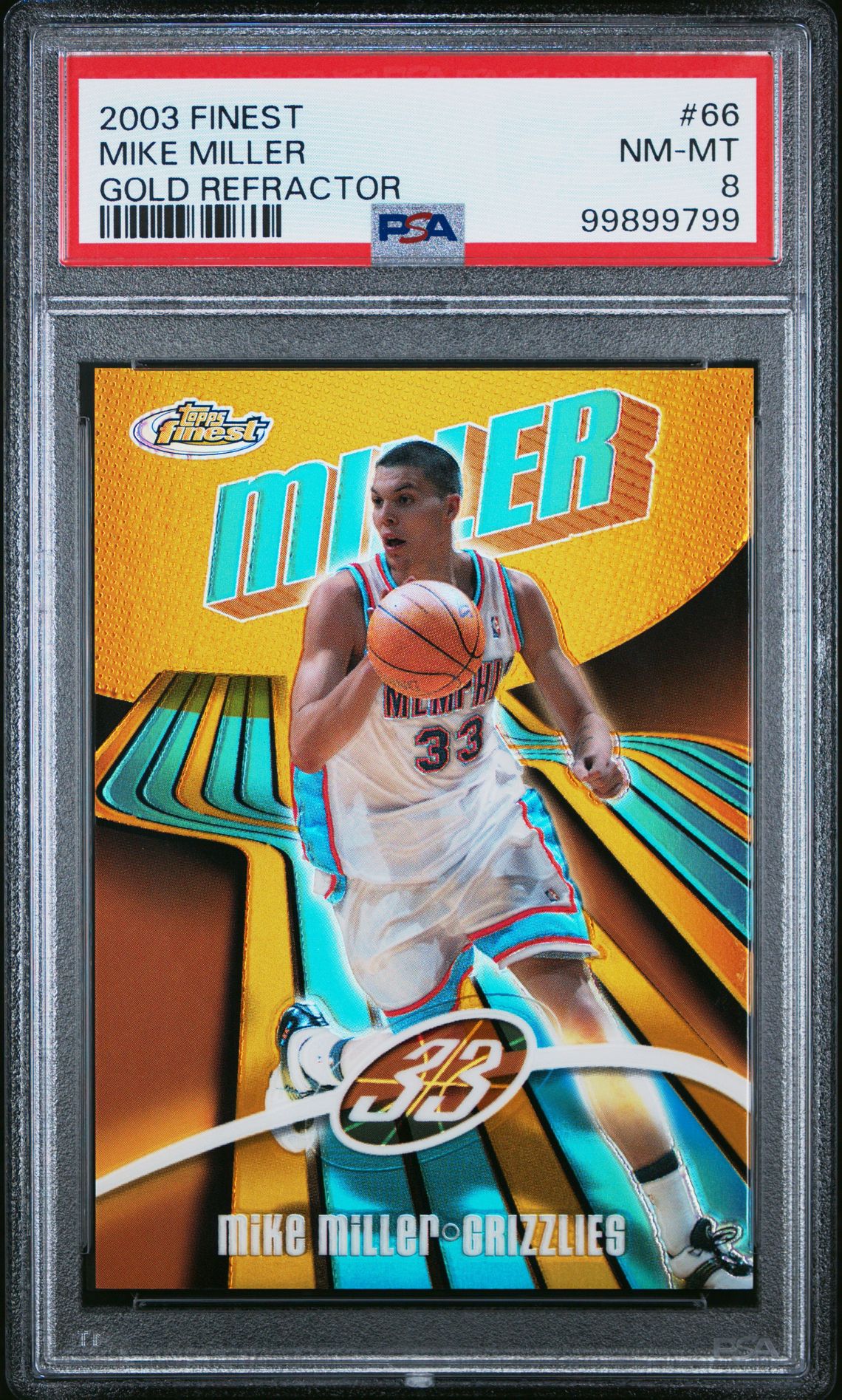 2003 Finest FINEST GOLD REFRACTOR #66 Mike Miller front