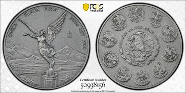 2018-Mo Onza Libertad Ag - Antiqued SP70