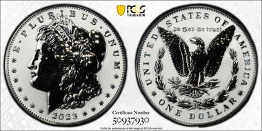 2023-S $1 Morgan Dollar Rev PR Two-Coin Reverse Proof Set PR69