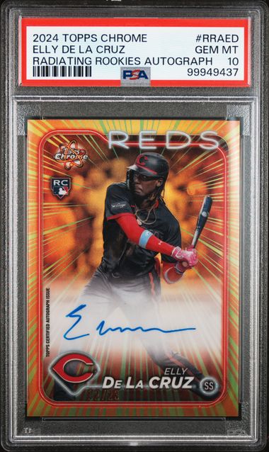 2024 Topps TOPPS CHROME RADIATING ROOKIES AUTOGRAPHS #RRAED Elly De La Cruz front