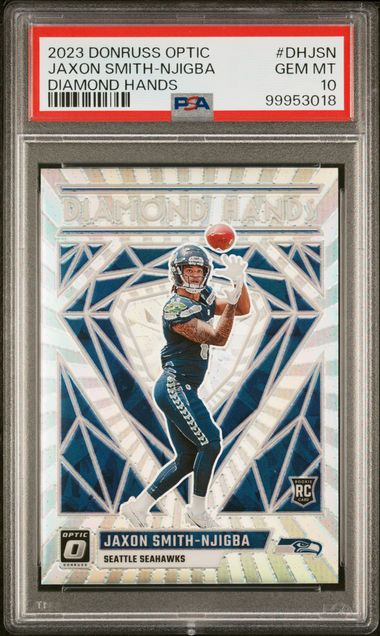 2023 Panini Donruss Optic Diamond Hands Jaxon Smith-Njigba #Dhjsn Gem Mt 10 front