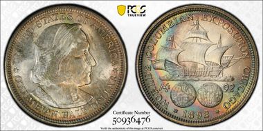 1892 50C Columbian MS65