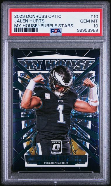 2023 Panini Donruss Optic MY HOUSE!-PURPLE STARS #10 Jalen Hurts front