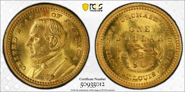 1903 G$1 LA Purchase, McKinley MS66