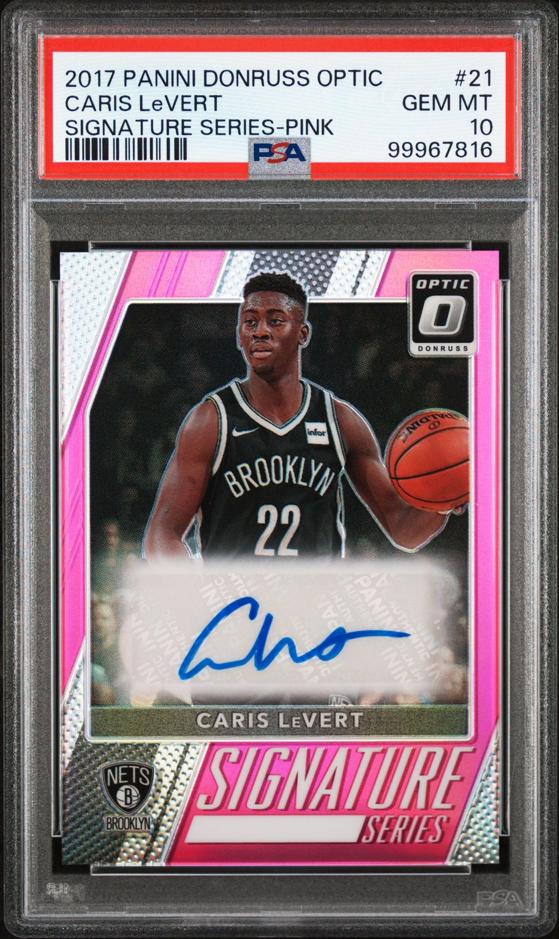 2017 Panini PANINI DONRUSS OPTIC SIGNATURE SERIES PINK #21 Caris Levert front