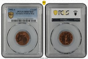 2002-A € 0.05 MS67RD