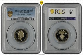 1985 £1 S-J3 Welsh Design PR69DCAM