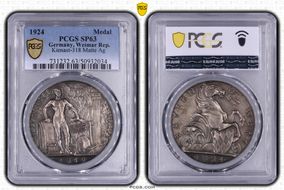 1924 Medal Kienast-318 Matte Ag SP63