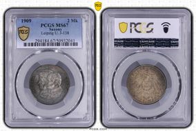 1909 2 Mk Leipzig U. J-138 MS67