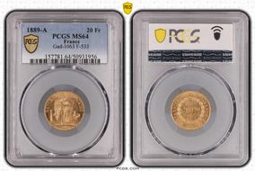 1889-A 20 Fr Gad-1063 F-533 MS64