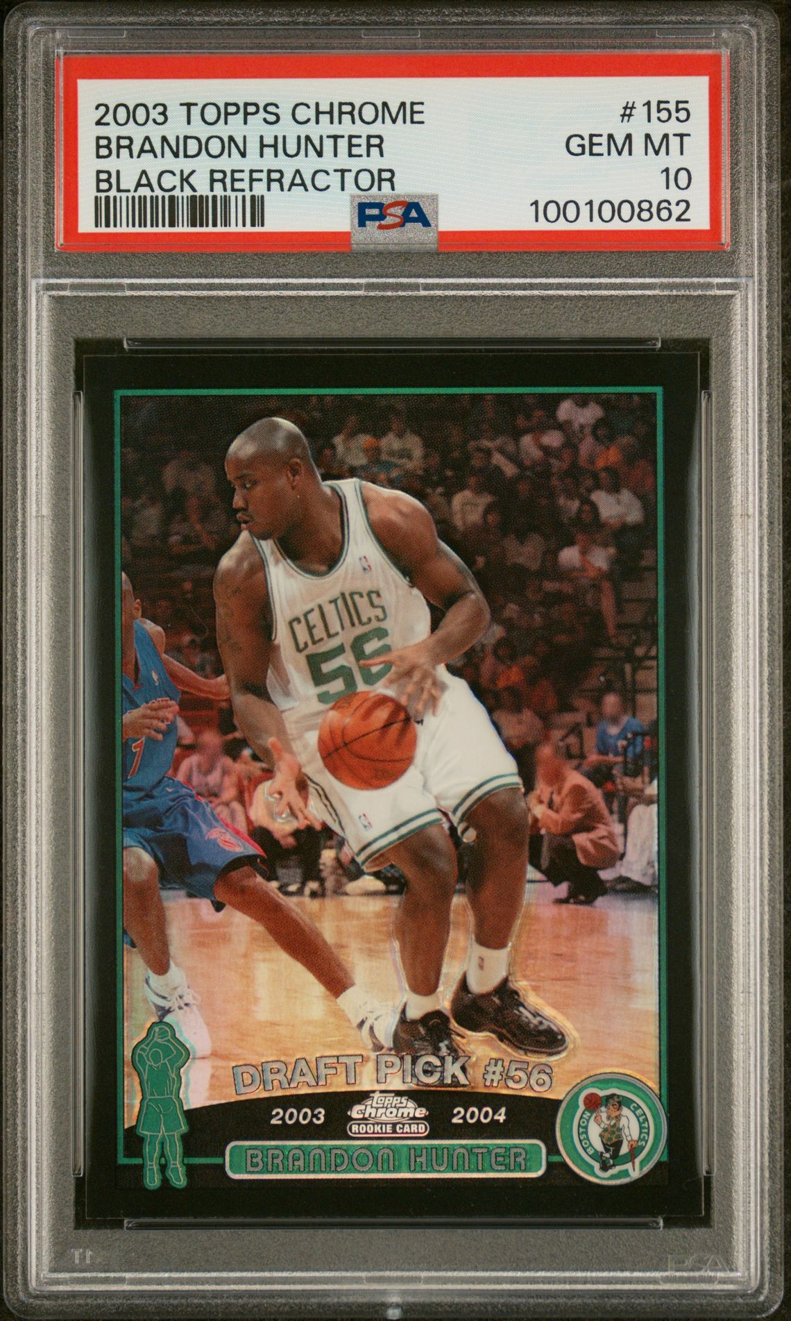 2003 Topps Chrome TOPPS CHROME BLACK REFRACTOR #155 Brandon Hunter front