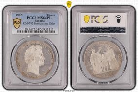 1835 Thaler KM-782 Benedictine Order MS64PL