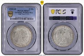 1932-D 5 Mk Oak Tree J-331 MS67