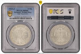 1933-J 5 Mk Oak Tree J-331 MS66