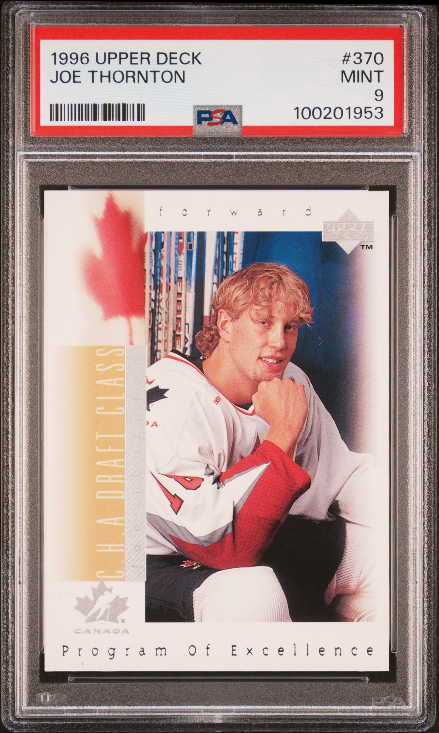 1996 Upper Deck Joe Thornton #370 Mint 9 front