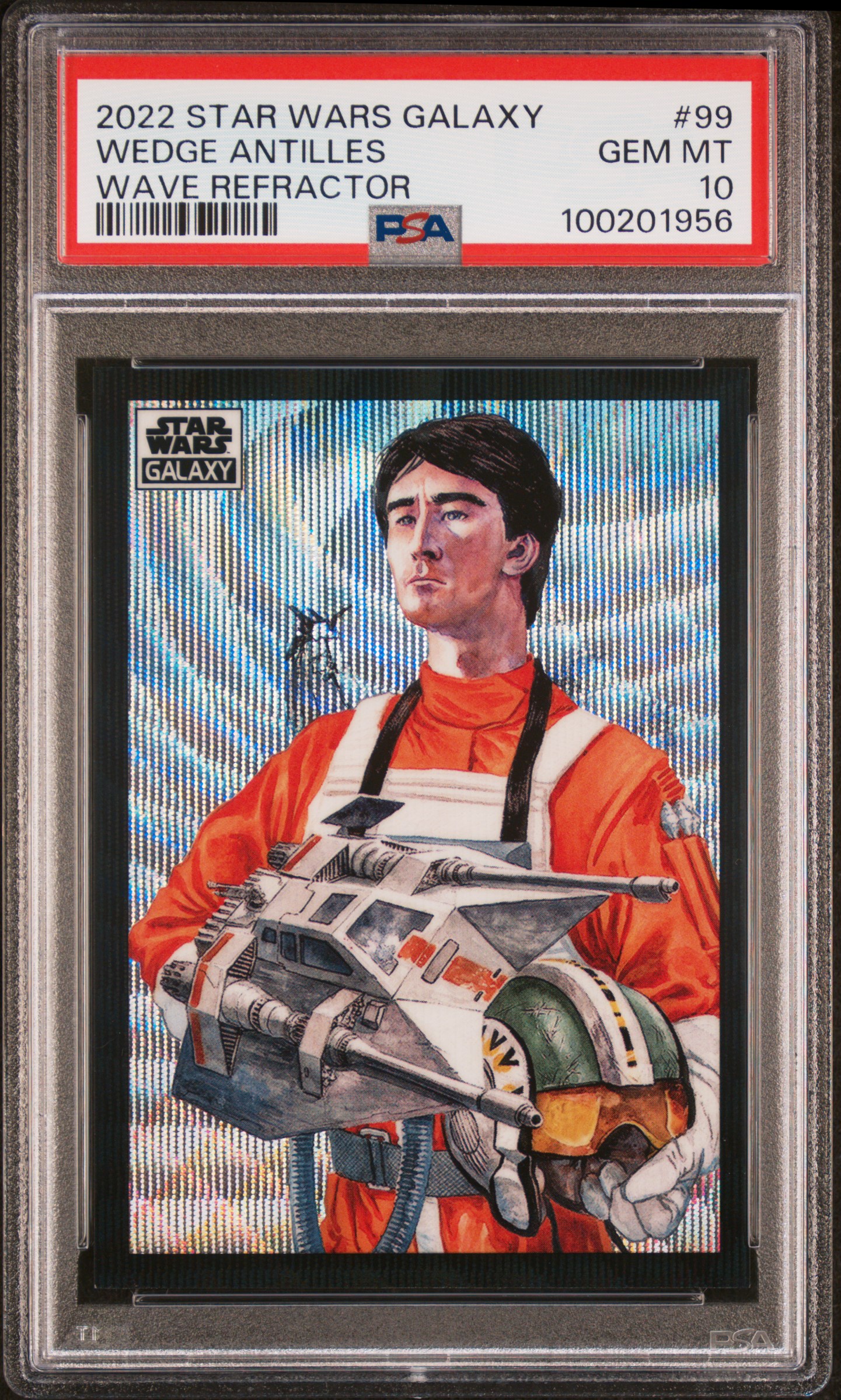 2022 Topps Chrome Star Wars Galaxy Wedge Antilles #99 (Wave Refractor) Gem Mt 10 front
