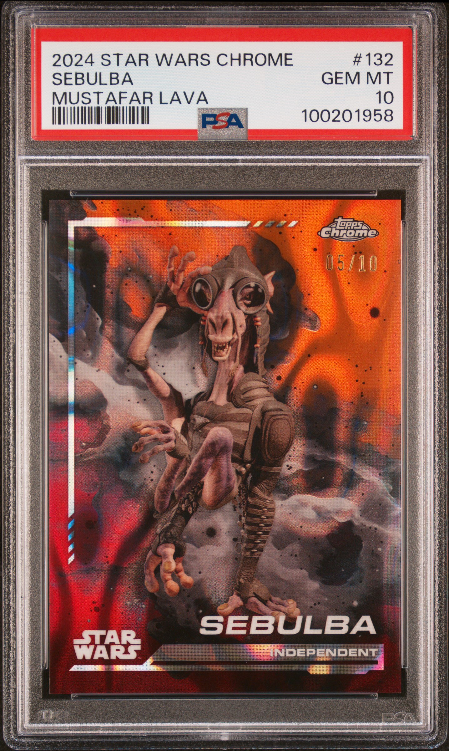2024 Topps Chrome Star Wars Sebulba #132 (Mustafar Lava) Gem Mt 10 front