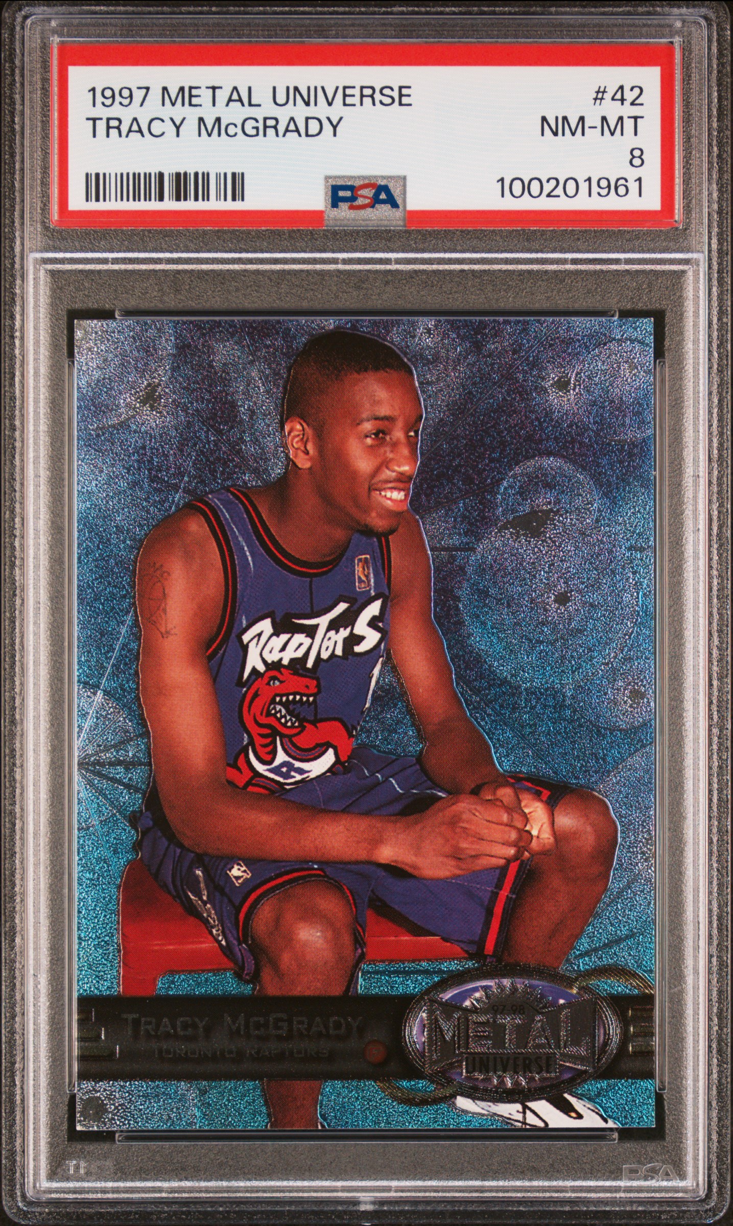 1997 Metal Universe Tracy Mcgrady #42 Nm-Mt 8 front